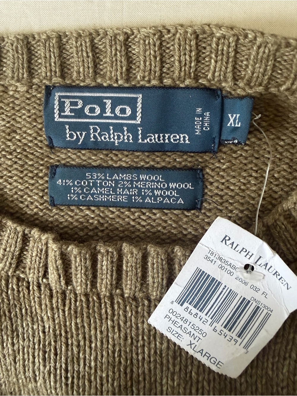 Polo by Ralph Lauren Men’s Olive Brown Duck-Intarsia Crewneck Sweater - Picture 6 of 6